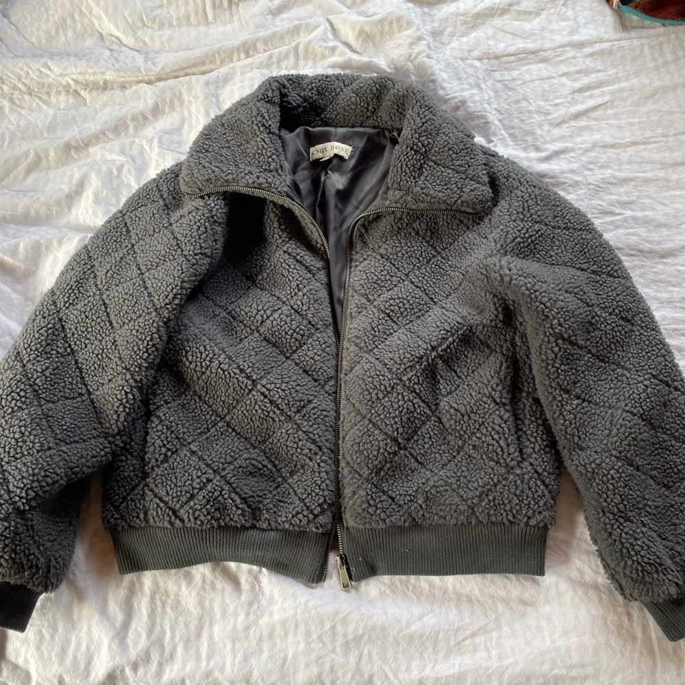 Fuzzy jacket, grey, size M